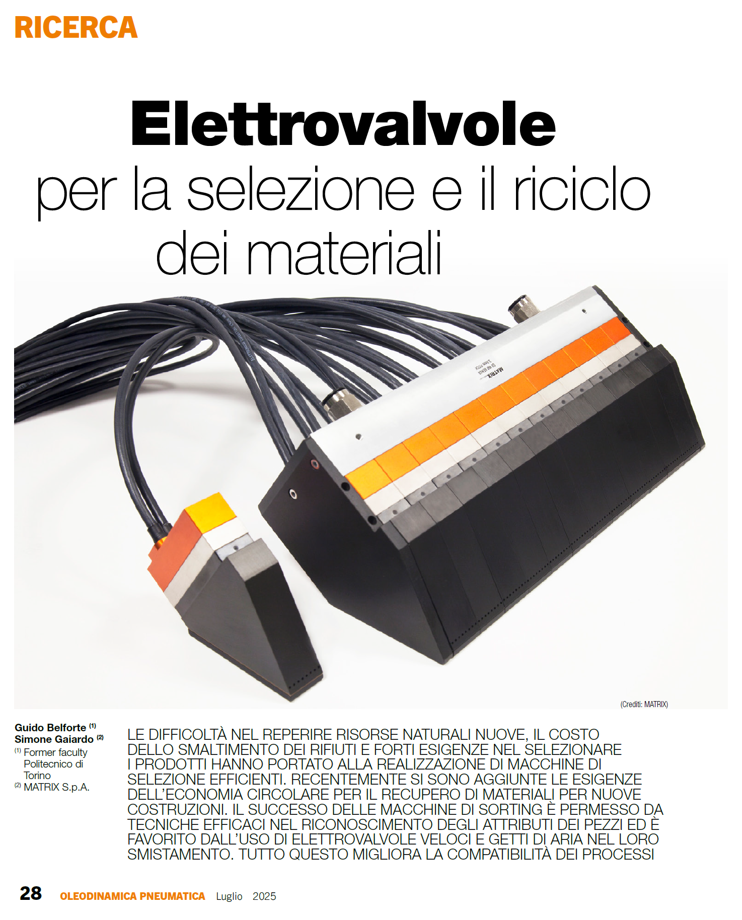 OP - Elettrovalvole per la selezione e il riciclo di materiali (pag.28) - cover