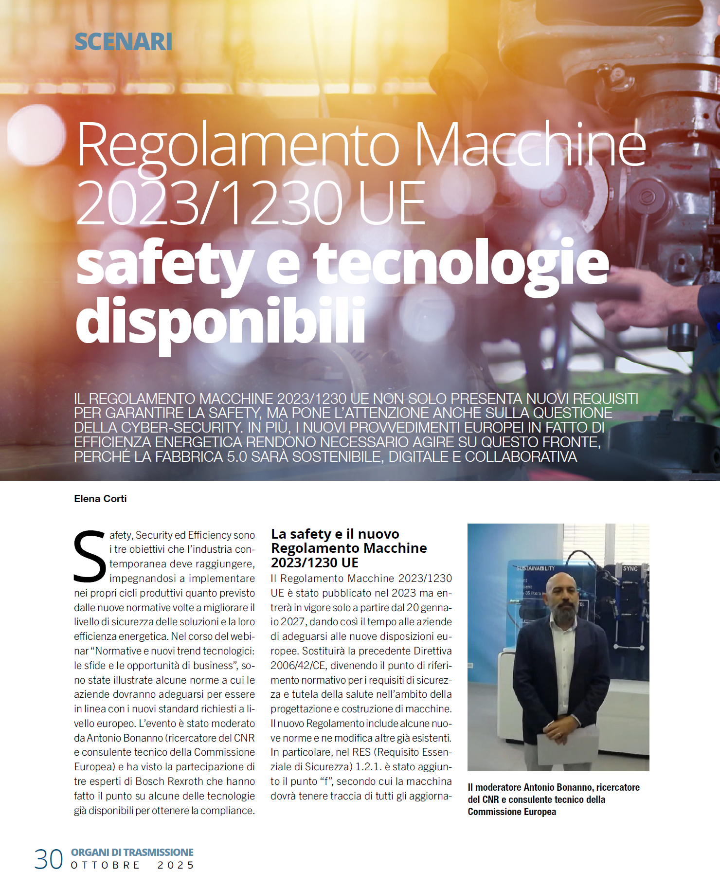 OT - Regolamento Macchine 2023-1230 UE - safety e tecnologie disponibili (pag.30) - cover